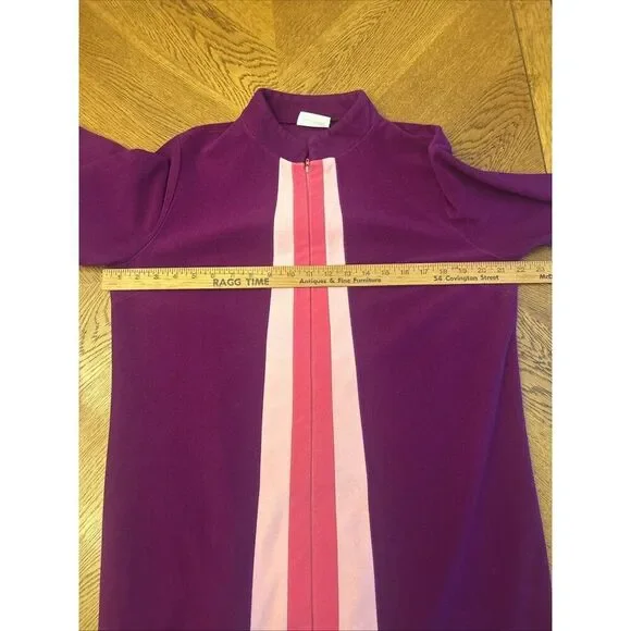 JCPenny Zip front robe Sz MW 1 Side Pocket Shades Of Pink Vintage 70-80’s Vibes - Picture 3 of 13